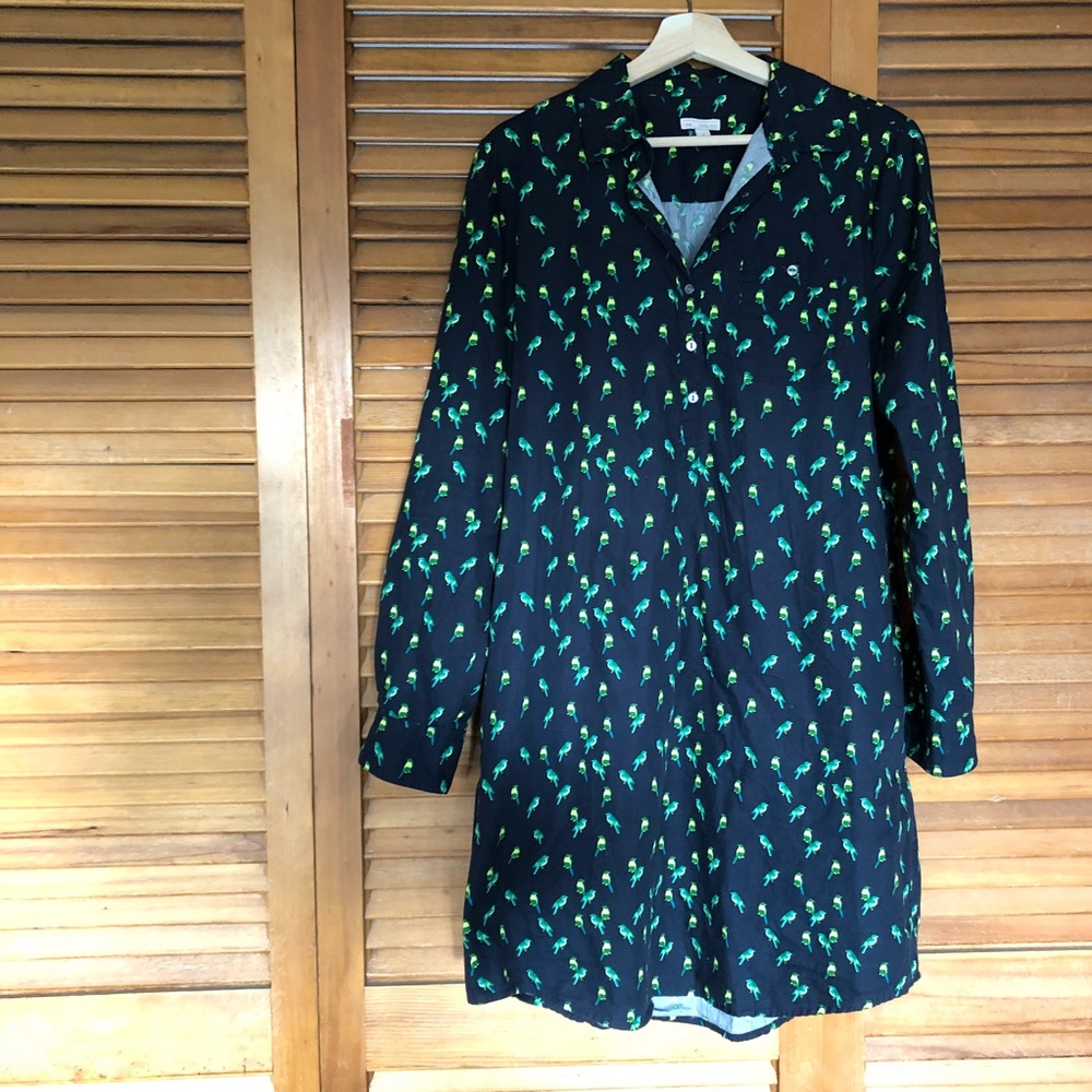 Gap Bird Print Shirtdress EUC - Picture 2 of 6